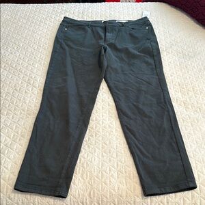 J Jill Boyfriend Jean Straight Leg Ankle Size 14 R - pine green.